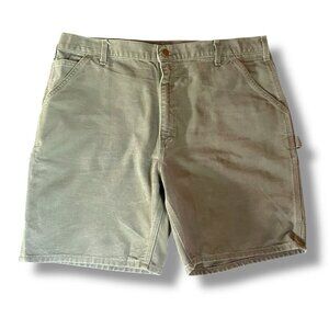 Carhartt Mens Washed Duck Carpenter Work Short Sz 40 Moss Green Canvas Utility